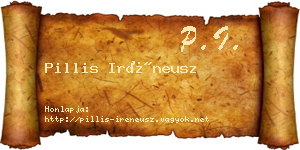 Pillis Iréneusz névjegykártya